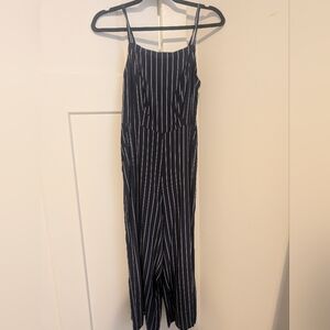 Old Navy Dark Blue and White Striped Jumpsuit